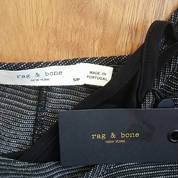 Rag & Bone Dawson Black lurex coctail  mini dress sleeveless gray black SMALL - Picture 8 of 8